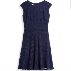 Wisp - Leeah Lace Knit Dress - Navy